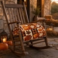 thumbnail image 2 of Soft Flannel Halloween Blanket, 39x27 Inch Lightweight Plush Lap Throw, Vintage Checkered Pumpkin Maple leaves for Autumn Home Decor, 2 of 6