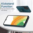 thumbnail image 4 of PU Leather Case for Samsung Galaxy A33 5G 6.4 Inch, Slim Fit Soft TPU Shockproof Drop Resistant Protective Case with Ring Holder Kickstand Card Slots Phone Cover for Samsung Galaxy A33 5G,Blue, 4 of 16