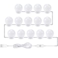 thumbnail image 2 of RisingPro 2/6/10/14PCS LED Lights Kit with USB Lighting Fixture Strip Touch Control Dimmable Light Bulbs for Makeup Vanity Table Set in Dressing Room Home Decoration, 2 of 7