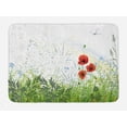 thumbnail image 1 of Dragonfly Bath Mat, Illustration of Meadow Field A Single Fleur-de-lis on Distressed Grunge Background, Non-Slip Plush Mat Bathroom Kitchen Laundry Room Decor, 29.5 X 17.5 Inches, Green Red, Ambesonne, 1 of 2