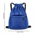 thumbnail image 5 of LShunze Drawstring Backpack Bag, Waterproof Draw String Back Sack with Zip Pocket, Gym Drawstring Bags Swim Bag for Men Women, 5 of 8