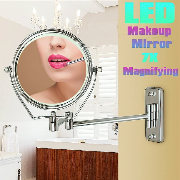 6'' Wall Mounted LED Lighted Makeup Mirror 7x Magnifying Vanity
