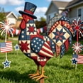 thumbnail image 5 of Darzheoy Metal Rooster Yard Decor, Handcrafted Wrought Iron Statue, Rustic Farmhouse Yard Ornament, Weatherproof Outdoor Decor for Porch, Patio, Lawn, Garden, Front Door, 5 of 7