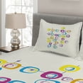 thumbnail image 2 of Ambesonne Mid Century Quilted Coverlet 3 Pcs, Cool and Crazy Art, Queen Size, Multicolor, 2 of 4