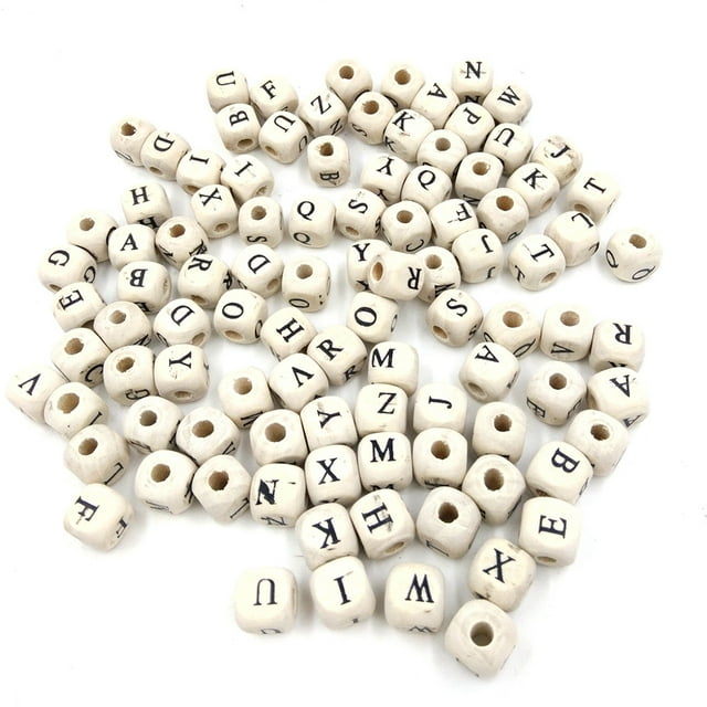 100Pcs Wooden Letter Beads, Craft Supply Spacers, Smooth Texture, Multicolor Set, For DIY Projects, School Craft, Letter Making, Bead Stringing Kit, Hobby Craft, Educational Toys, Home Decor Accents