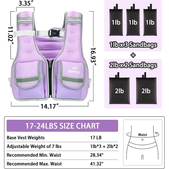 Adjustable Weighted Vest for Women and Men - 5-30lb, Reflective Stripe, Zipper Design, Neoprene Material, Perfect for Workout, Walking, Strength Training