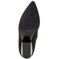 thumbnail image 4 of ALFANI Womens Black Armena Pointed Toe Stacked Heel Zip-Up Booties 11 M, 4 of 4