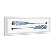 Marmont Hill Paddle Blues Framed Wall Art, 15" x 45"