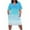 Blue, variant on Plus Size Dresses for Women Summer Short Sleeve V Neck Versatile Style Dress Loose Casual Going Out Dress with Pockets