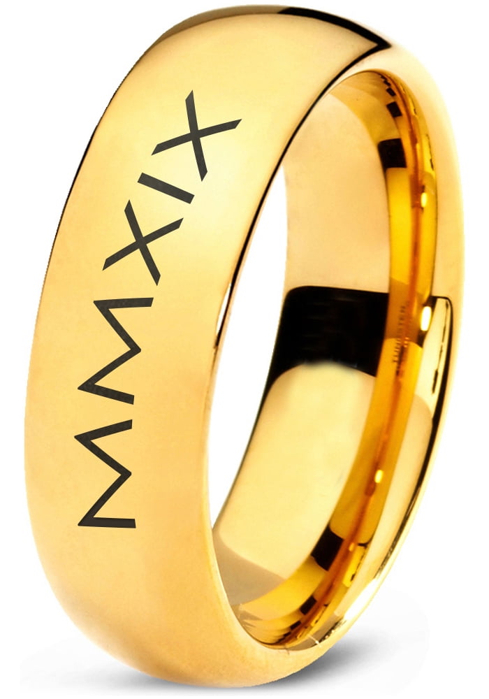 Tungsten Gradutaing Class Of 2019 Roman Numerals Engraved Band Ring 7mm ...