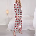 thumbnail image 3 of Yiaed Sweet Red Fruit Print Pajamas Women's Long Sleeve Sleepwear Soft Button Down Loungewear Pjs Lounge Set Nightwear Womens Pajama Pants-X-Large, 3 of 7