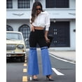 thumbnail image 5 of Cargo Pants for Women Stretch High Waisted Straight Wide Leg Jean Casual Baggy Pants Dark Blue S, 5 of 10