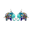 Blue, variant on Women Halloween Earrings White Ghost with Orange Beads Gold Fishhook Dangle Earrings