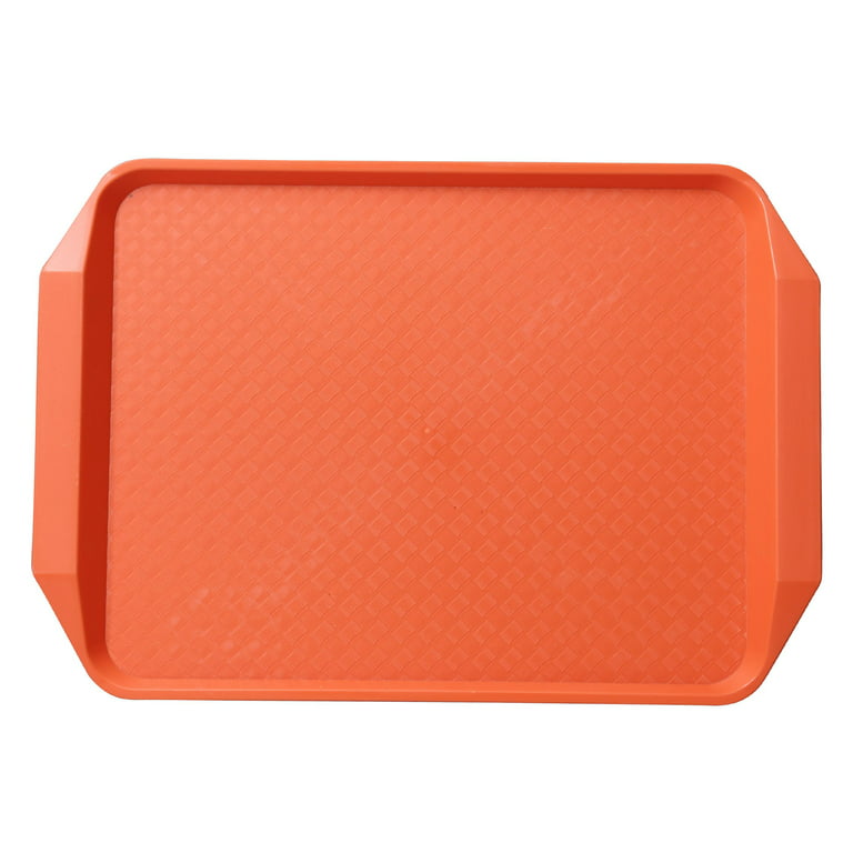 Bulk Rectangular Plastic Serving Trays with Handles, 17.5x12.5 in