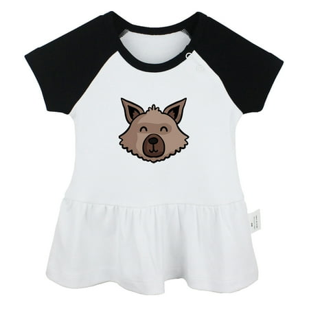 

I m A Carnivore Funny Dresses For Baby Newborn Babies Animal Wolf Pattern Skirts Infant Princess Dress 0-24M Kids Graphic Clothes (Black Raglan Dresses 0-6 Months)