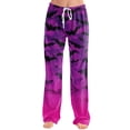 thumbnail image 2 of Halloween Sleep Pants for Women Bat Ghost Print Drawstring Stretchy Pajama Pants, 2 of 5