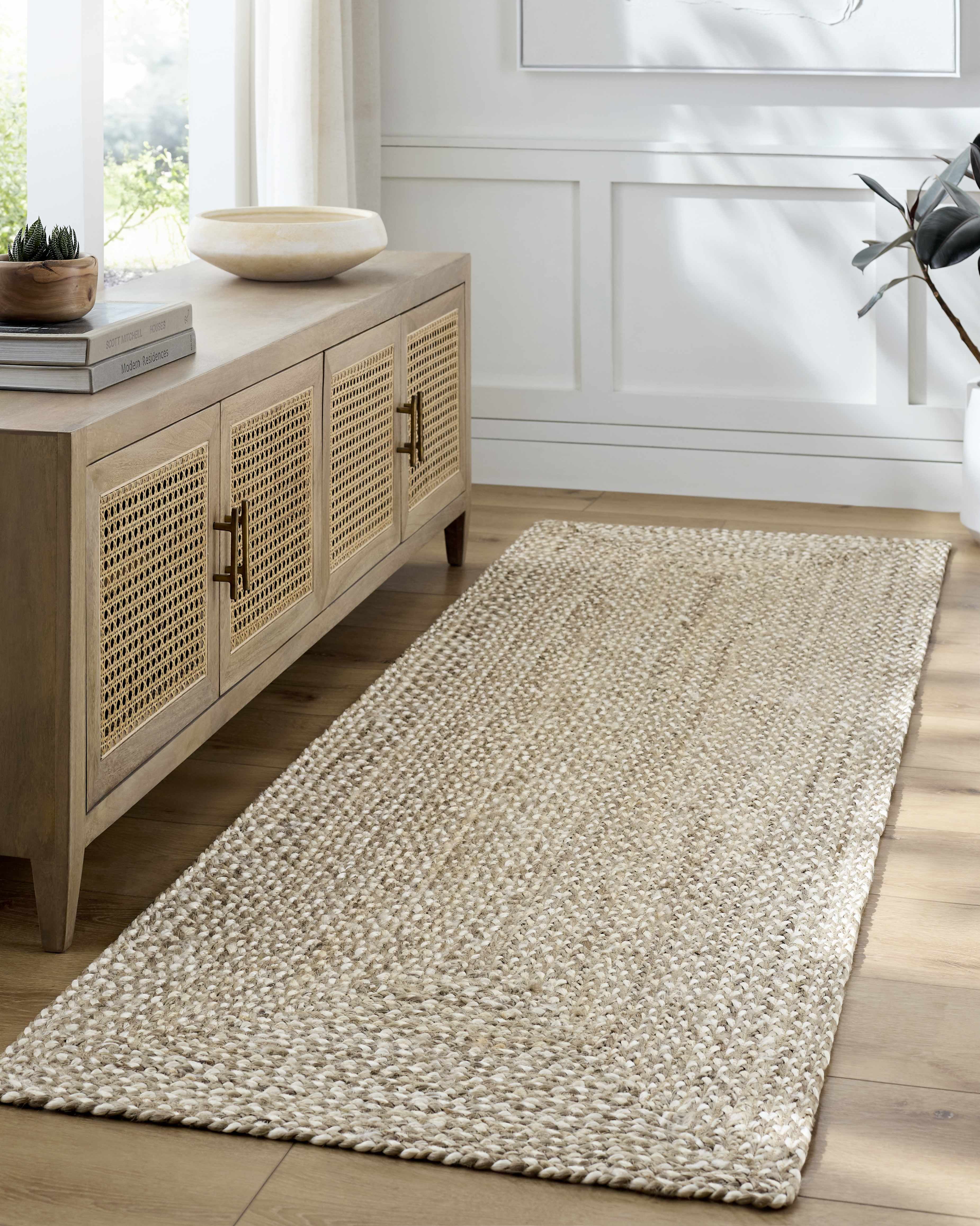Hauteloom Elkie Jute Living Room, Bedroom Area Rug - Farmhouse - Lambswool - 5' x 7'6"