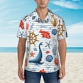 thumbnail image 4 of Disketp Hawaiian Shirts For Men,Watercolor Nautical Print Mens Casual Short Sleeve Button Down Shirts Beach Shirt, 4 of 8