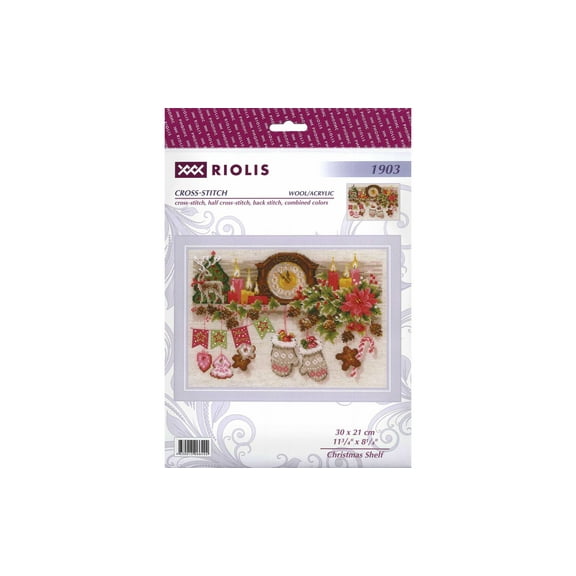 Riolis Cross Stitch Kit Christmas Shelf