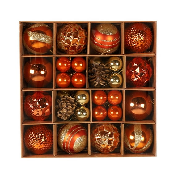 44ct Christmas Tree Decorations - Shatterproof Hanging Balls for Xmas, Thanksgiving & Halloween Holiday Decor