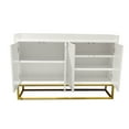 thumbnail image 6 of Roomfitters Modern White 4-Door Storage Cabinet with Square Metal Legs and Particle Board for Living Room and Kitchen, 6 of 9