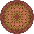 thumbnail image 1 of Ahgly Company Machine Washable Indoor Round Transitional Red Area Rugs, 3' Round, 1 of 7
