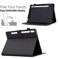 thumbnail image 3 of Case for 11.0" Samsung Galaxy  Tab S9 2023/S8 2022/S7 2020, Carbon Fiber Texture PU Leather Multi-Angle Viewing Stand Shockproof Flip Case with Card Slots Magnetic Clasp, Black, 3 of 6