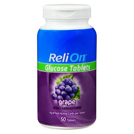 Relion Grape Glucose Tablets, 50 Ct.