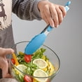 thumbnail image 6 of Sunshinehomely Kitchen Tongs with Silicone Tips, 9 Inch Silicone Tongs Heat Resistant Stainless Steel Locking Tongs for Cooking, Grilling, Serving, 6 of 8