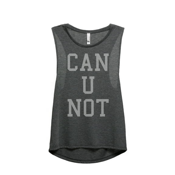 Thread Tank Can U Not Women's Sleeveless Muscle Tank Top Charcoal X-Large