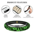 thumbnail image 6 of Balery Green Lightning print Steering Wheel Covers Elastic Skidproof Steering Wheel Protective Cover Case for Men Women Universal 15 Inches Cars Accessories, 6 of 8