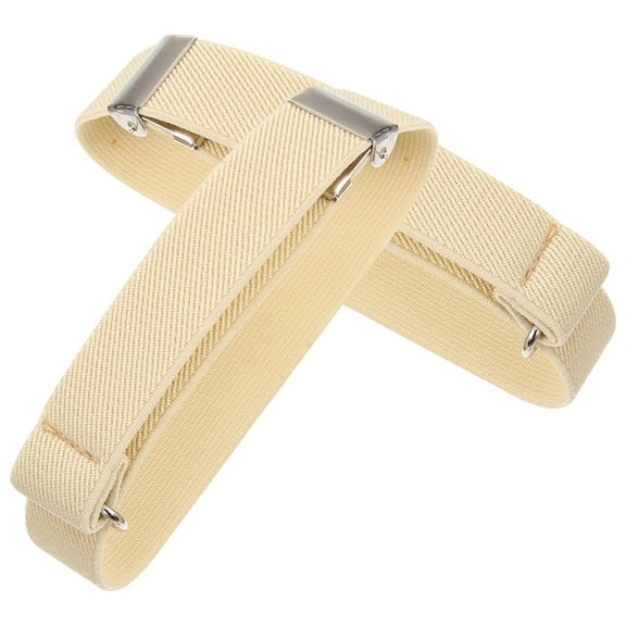 Topbathy 1 Pair Stretchy Sleeve Garters Khaki Rubber Elastic Design for Casual Wear