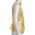 thumbnail image 4 of TheFound Men Stylish Suit Blazer Deep V-neck Solid Color Sequins Slim Vest, 4 of 7