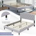 thumbnail image 7 of Infans Queen Size Upholstered Platform Bed Linen Bed Frame w/ Button Tufted Headboard, 7 of 7
