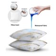thumbnail image 6 of Waterproof Outdoor Throw Pillows with Inserts 12"x20" Set of 2, Gray Marble Soft Decorative Pillowcases for Couch Bedroom, Abstract Art Yellow Crack Pillow Covers for Sofa Living Room, 6 of 8