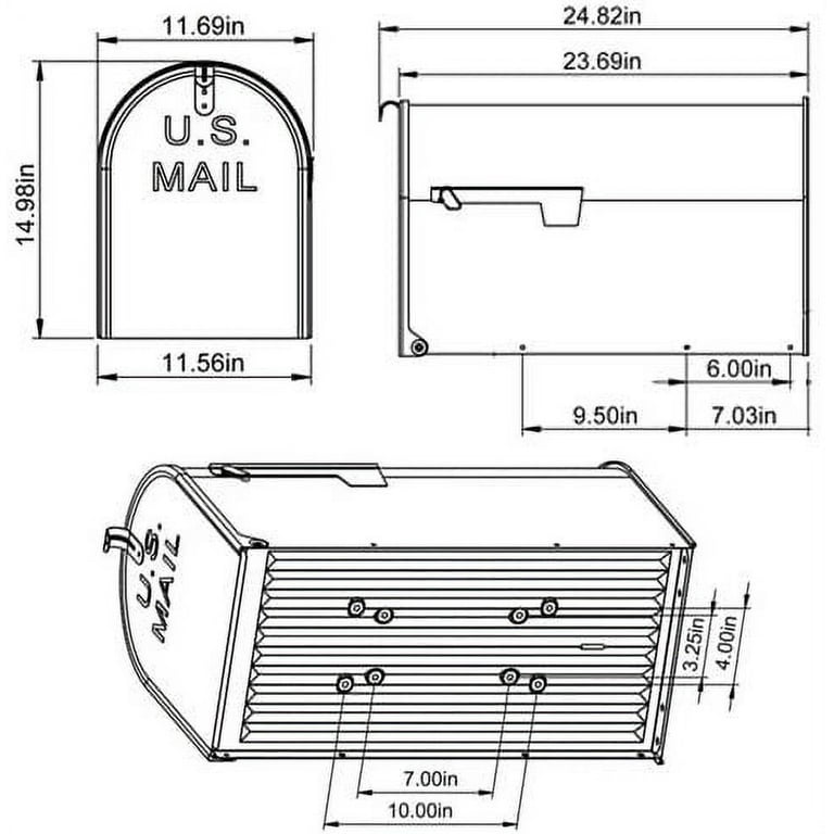 Gibraltar Stanley ST200000 Post Mount Jumbo Mailbox, Galvanized Steel -  Silver Gray