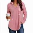 thumbnail image 2 of Godom Blouses for Women Dressy Casual Long Sleeve V Neck Shirts Fall Tunic Tops Loose Fit Hoodies for Womens, 2 of 7