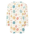 thumbnail image 4 of lcziwo Plus Size Shirts for Women Eastercute Eggs Print Easter 3/4 Sleeve Blouse Loose Round Neck Casual Spring Tops White XXXXL, 4 of 5