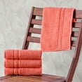 thumbnail image 5 of Hawmam Linen Coral Orange Hand Towels 4-Pack - Luxury 100% Turkish Cotton, Super Absorbent, Quickdry, Low Lint, Plush, Soft & Fluffy - Premium Bathroom Towel Set, Turkish Towel for Spa, Airbnb, Hotel, 5 of 7