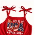 thumbnail image 3 of Wxirdiow Baby Girl Clothes 4th of July 4th of July Toddler Girl Outfit Patriotic-Flags Bell Bottoms Fourth of July Jumpsuit Sleeveless Overalls Red Size,3-4 Years, 3 of 5