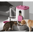 thumbnail image 5 of 2-in-1 Automatic Pet Feeder & Water Dispenser 2L Food 1L Water Large Capacity Gravity Self Feeding Bowl Anti-Overflow Siphon Waterer Easy to Clean for Dogs & Cats Indoor Outdoor Use, 5 of 6