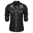 thumbnail image 5 of Coshow Men's Western Cowboy Shirt Long Sleeve Button Down Cotton Shirt Casual Embroidered Shirt, 5 of 5