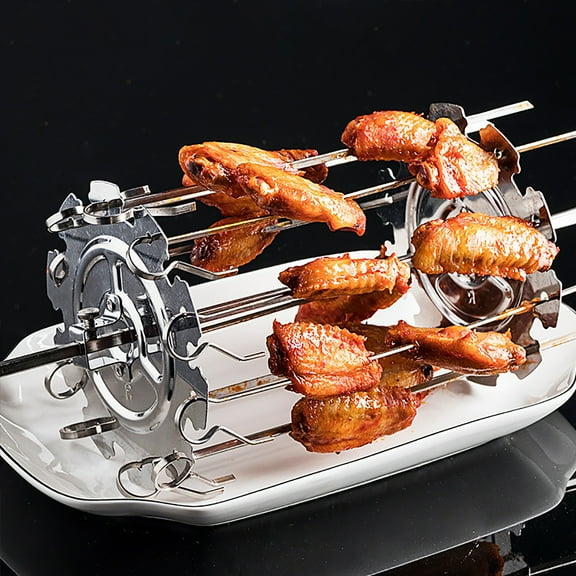 Shenmeida BBQ Steel Metal Roaster Rotisserie Skewers Needle Cage Oven Kebab Maker Grill