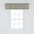 thumbnail image 2 of Retro Window Valance, Waves Geometric Shapes Seashell Motif Old Times Vintage Design of Art Deco, Curtain Valance for Kitchen Bedroom with Rod Pocket, 54" X 18", Dark Grey White Fawn, by Ambesonne, 2 of 2