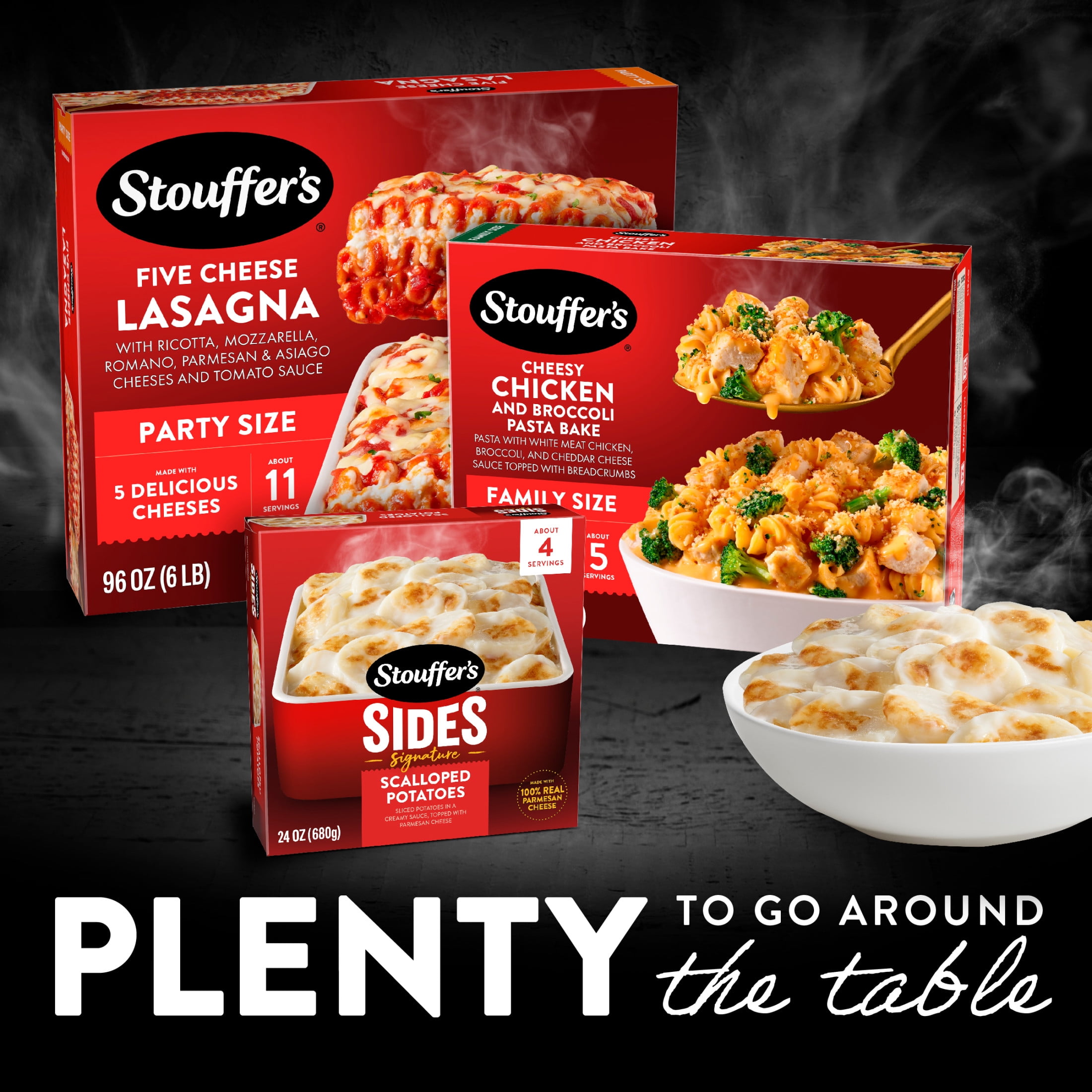 Stouffer’s Scalloped Potatoes, Side Dish for Holiday Meals, Cheesy Potatoes Frozen Side Dishes, 24 oz (Frozen)