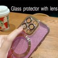 thumbnail image 3 of For MagSafe electroplate lens protector phone case for iPhone 15 11 12 13 14 Pro Max Plus wireless charge bumper glitter cover, 3 of 18