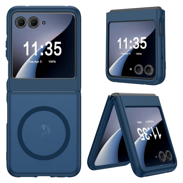 Funda magnética azul GUAGUA para Motorola Razr 2024/2025