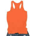 thumbnail image 3 of Racerback Tank Tops for Women Solid Color Sleeveless Shirts Casual Summer Loose Fit Athletic Workout Undershirt Orange, Size XXL, 3 of 3