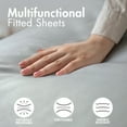 thumbnail image 5 of HOMES PERCEPTION 100% Cotton Jersey Knit Sheets Twin, 3pcs Jersey Knit Sheets, 16” Deep Pocket, Jersey Pillowcase & Flat Sheet Twin, Dark Gray, 5 of 7