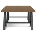 thumbnail image 3 of Pemberly Row Industrial 48 inch Wide Solid WALNUT Wood and Metal Coffee Table, 3 of 8
